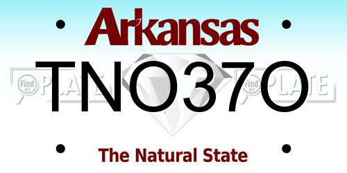 TNO37O Arkansas License Plate