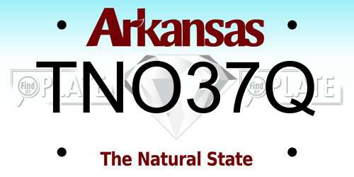 TNO37Q Arkansas License Plate