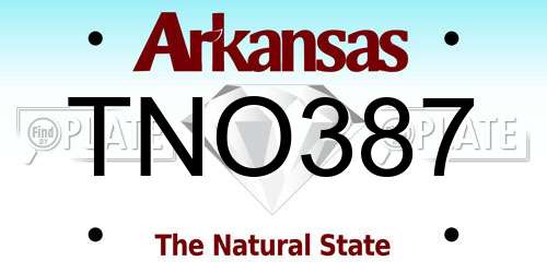 TNO387 Arkansas License Plate