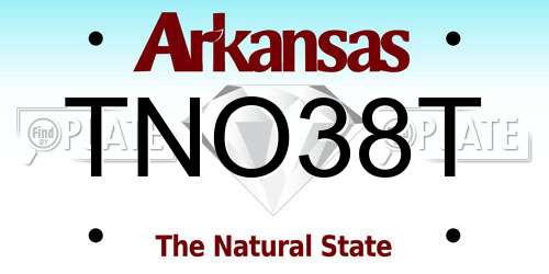 TNO38T Arkansas License Plate