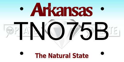 TNO75B Arkansas License Plate
