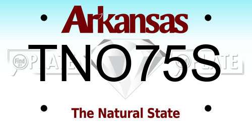 TNO75S Arkansas License Plate