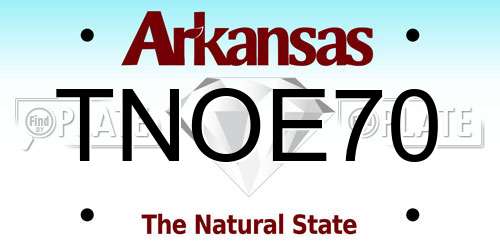 TNOE70 Arkansas License Plate