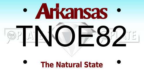 TNOE82 Arkansas License Plate