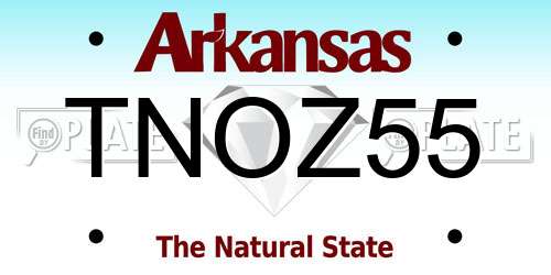 TNOZ55 Arkansas License Plate