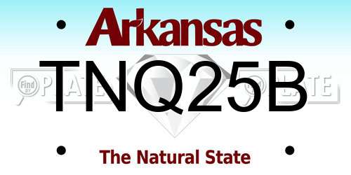 TNQ25B Arkansas License Plate
