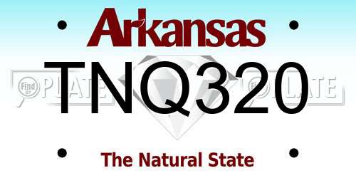 TNQ320 Arkansas License Plate