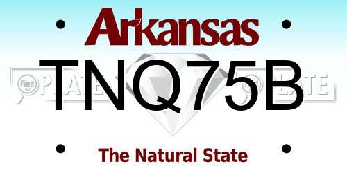 TNQ75B Arkansas License Plate