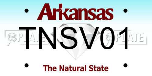 TNSV01 Arkansas License Plate