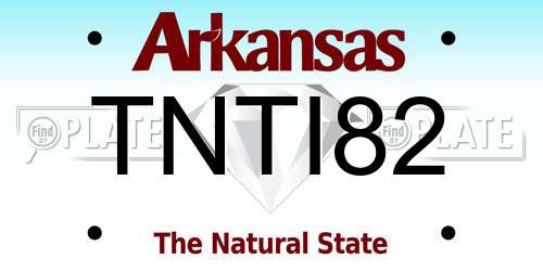 TNTI82 Arkansas License Plate