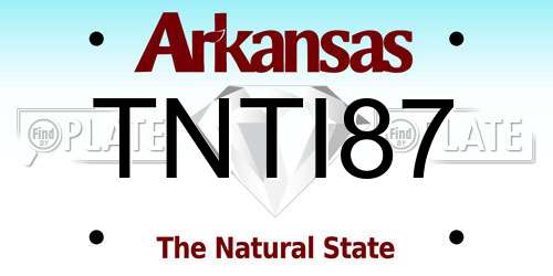 TNTI87 Arkansas License Plate