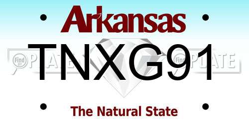TNXG91 Arkansas License Plate