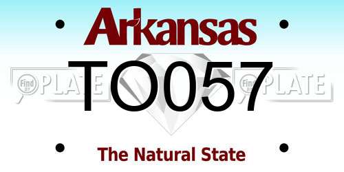 TO057 Arkansas License Plate