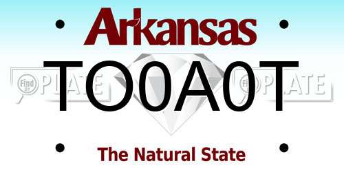 TO0A0T Arkansas License Plate