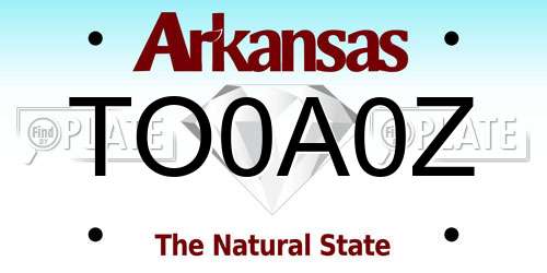 TO0A0Z Arkansas License Plate