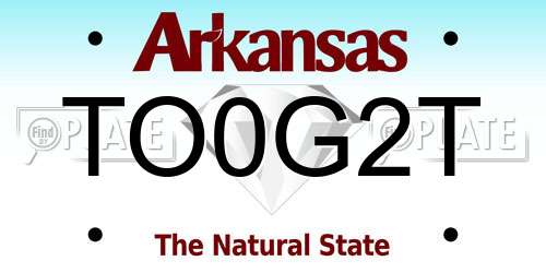 TO0G2T Arkansas License Plate