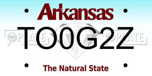 TO0G2Z Arkansas License Plate