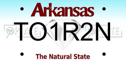 TO1R2N Arkansas License Plate