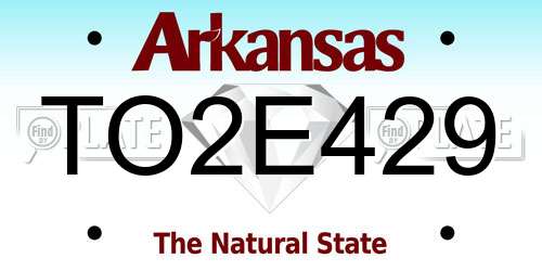 TO2E429 Arkansas License Plate