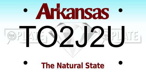 TO2J2U Arkansas License Plate