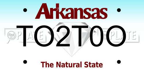 TO2T0O Arkansas License Plate
