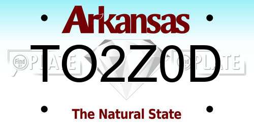 TO2Z0D Arkansas License Plate