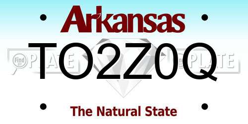 TO2Z0Q Arkansas License Plate