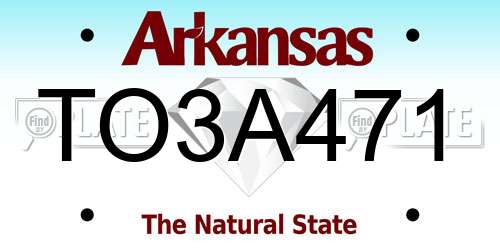 TO3A471 Arkansas License Plate