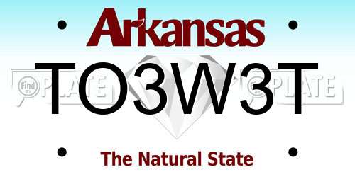 TO3W3T Arkansas License Plate