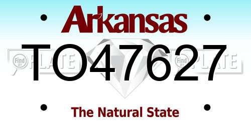 TO47627 Arkansas License Plate