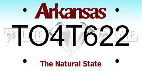 TO4T622 Arkansas License Plate