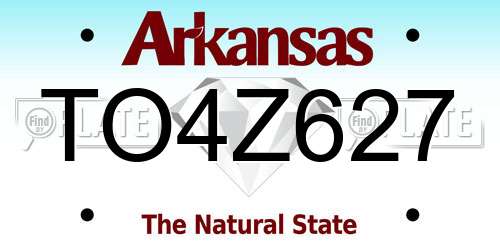 TO4Z627 Arkansas License Plate
