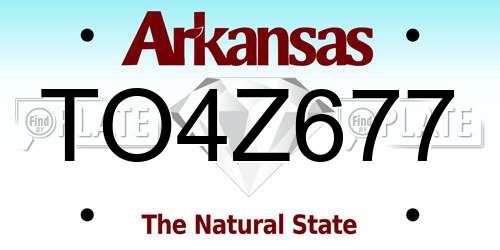 TO4Z677 Arkansas License Plate