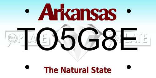 TO5G8E Arkansas License Plate