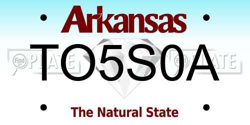 TO5S0A Arkansas License Plate