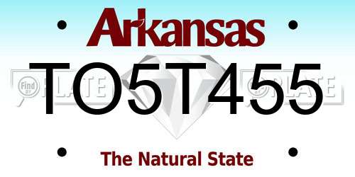 TO5T455 Arkansas License Plate