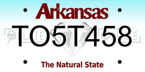 TO5T458 Arkansas License Plate