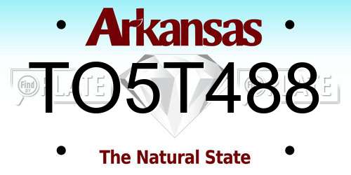 TO5T488 Arkansas License Plate