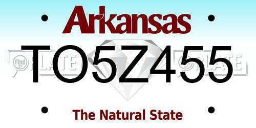 TO5Z455 Arkansas License Plate