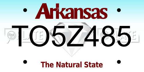 TO5Z485 Arkansas License Plate
