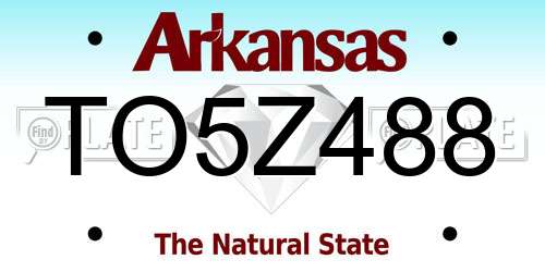 TO5Z488 Arkansas License Plate