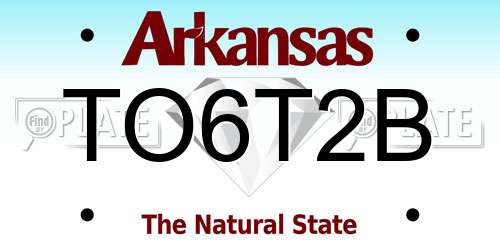 TO6T2B Arkansas License Plate