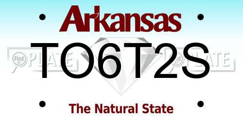 TO6T2S Arkansas License Plate