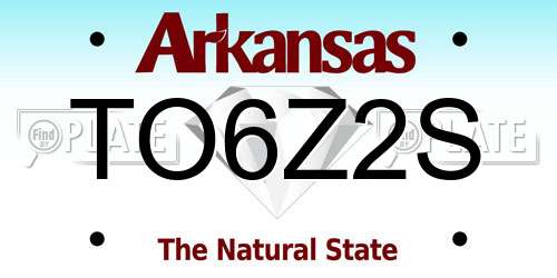 TO6Z2S Arkansas License Plate
