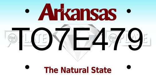 TO7E479 Arkansas License Plate