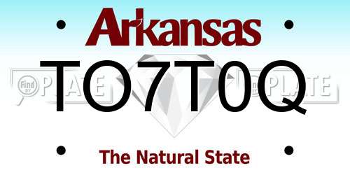 TO7T0Q Arkansas License Plate