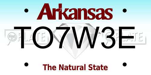 TO7W3E Arkansas License Plate