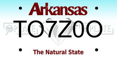 TO7Z0O Arkansas License Plate