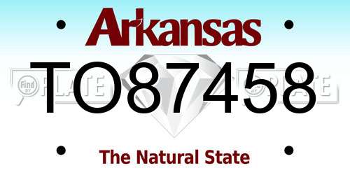 TO87458 Arkansas License Plate