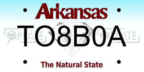 TO8B0A Arkansas License Plate